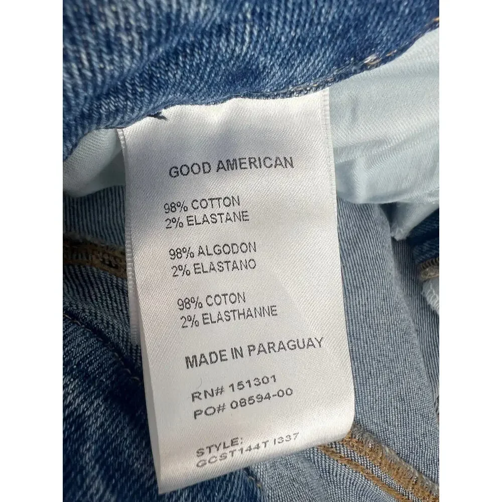 Good American Good Curve Straight Distressed Jeans 12/31 - Picture 6 of 7